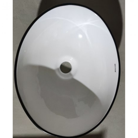 Раковина накладна MIXXUS PREMIUM ELLIPSE-0108 EDGE BLACK 400х330х145mm (MP6527)