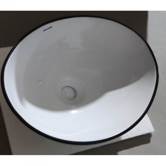 Раковина накладна MIXXUS PREMIUM ELLIPSE-0108 EDGE BLACK 400х330х145mm (MP6527)