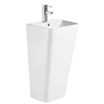 Раковина моноблок Mixxus STYLE-1101 с отверстием под смеситель и переливом 440х380х830mm (MI6696)