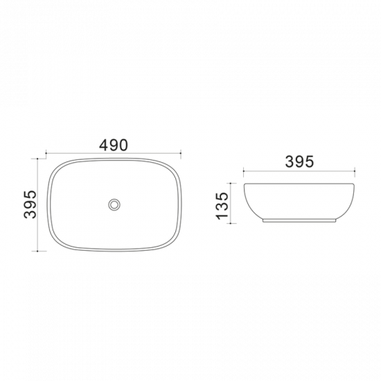 Раковина накладна Mixxus Premium DIVERSE-0115 GRAY 490x395x135mm (MP6650)