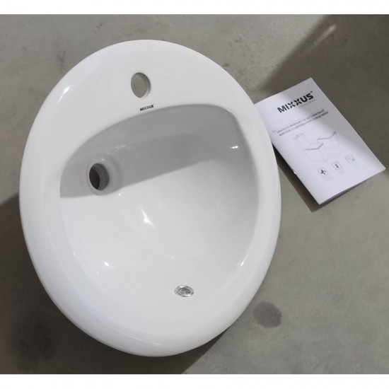 Раковина врізна на стільницю Mixxus Premium TOPPER-1602 515х400х200mm з отвором під змішувач та пер