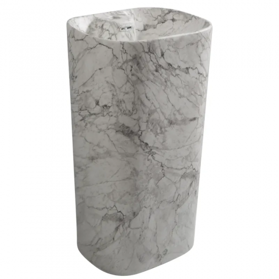 Раковина моноблок MIXXUS PREMIUM DIVERSE-1101 MARBLE 460х380х840mm с отверстием под смеситель и переливом