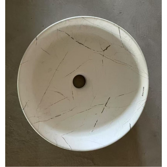 Раковина накладная Mixxus Premium WAVE-0102 MARBLE 370х370х130mm (MP6528)