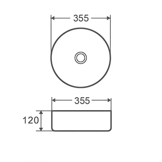 Раковина накладна Mixxus Premium TOPPER-0102 365х365х125mm (MP6680)