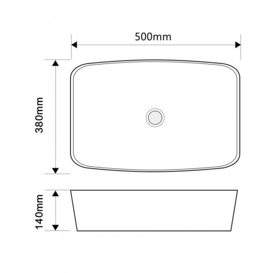 Раковина накладная Mixxus Premium DIVERSE-0109 500х380х140mm (MP6547)