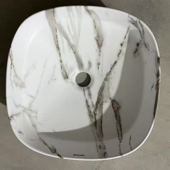 Раковина накладная Mixxus Premium DIVERSE-0104 MARBLE 370х370х135mm (MP6537)