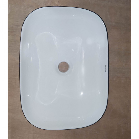 Раковина накладная Mixxus Premium DIVERSE-0112 WHITE-BLACK 455х325х135mm (MP6542)