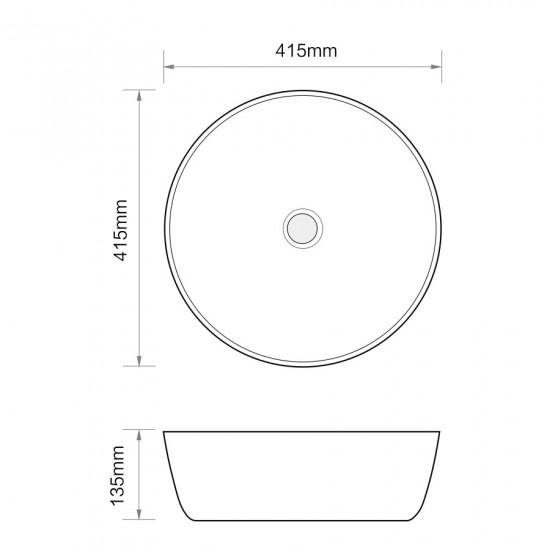 Раковина накладна Mixxus Premium ELLIPSE-0101 415х415х135mm (MP6531)