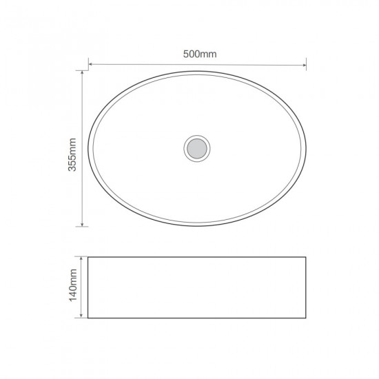 Раковина накладная Mixxus Premium BEVEL-0106 500х355х140mm (MP6546)