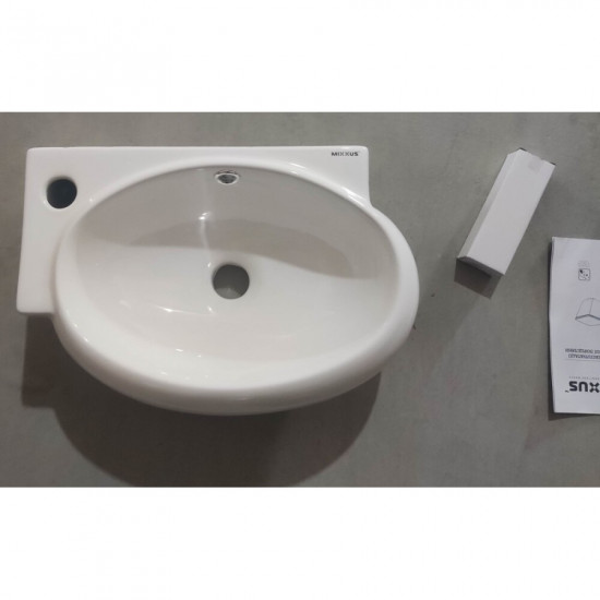 Раковина подвесная Mixxus Premium DIVERSE-1201-R 400х215х140mm с отверстием под смеситель и переливом (MP6506)