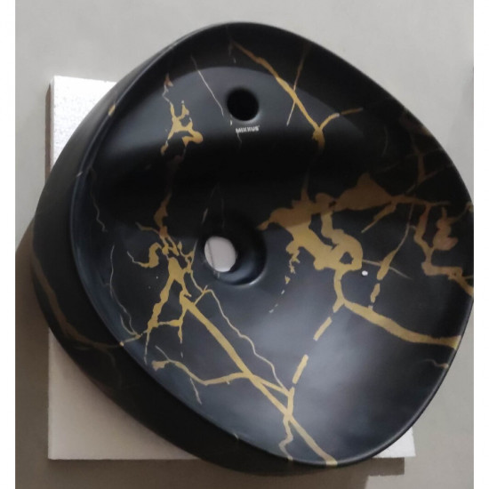 Раковина накладная MIXXUS PREMIUM WAVE-0201 MARBLE 430х430х150mm с отверстием под смеситель (MP6536)