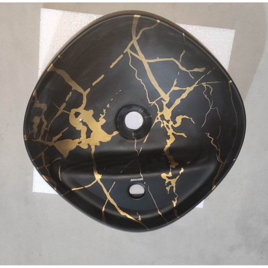 Раковина накладная MIXXUS PREMIUM WAVE-0201 MARBLE 430х430х150mm с отверстием под смеситель (MP6536)