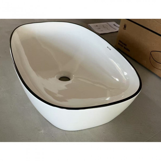 Раковина накладная Mixxus Premium DIVERSE-0111 EDGE BLACK 600х380х140mm (MP6562)