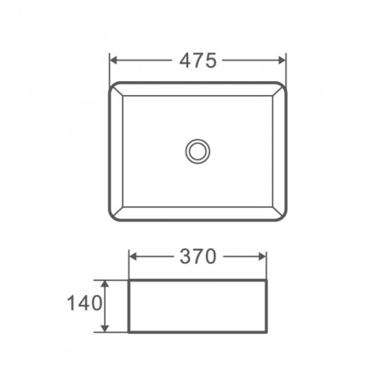 Умывальник накладной керамический Mixxus Premium Quadro-0101 475x370x140mm (MP6487)