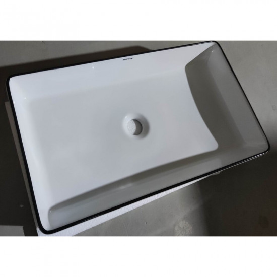 Раковина накладна Mixxus Premium QUADRO-0107 EDGE BLACK 600х340х110mm (MP6521)