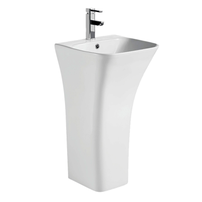 Раковина моноблок Mixxus BEVEL-1101 с отверстием под смеситель и переливом 450х435х835mm (MI6697)