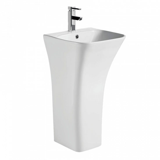 Раковина моноблок Mixxus BEVEL-1101 с отверстием под смеситель и переливом 450х435х835mm (MI6697)