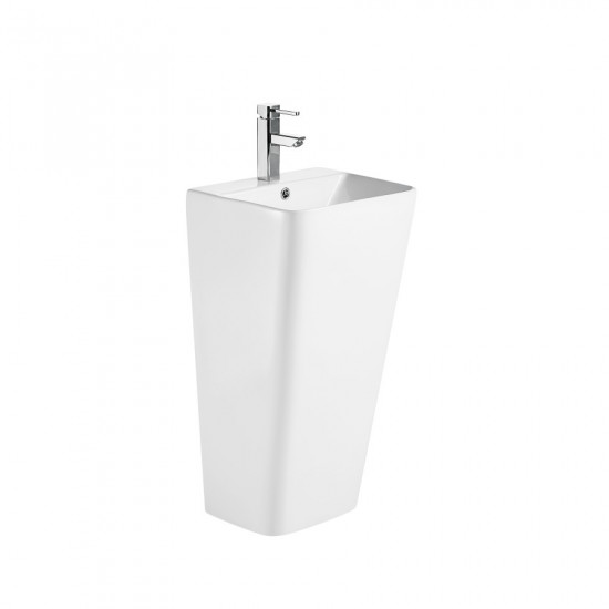 Раковина моноблок Mixxus STYLE-1101 с отверстием под смеситель и переливом 440х380х830mm (MI6696)