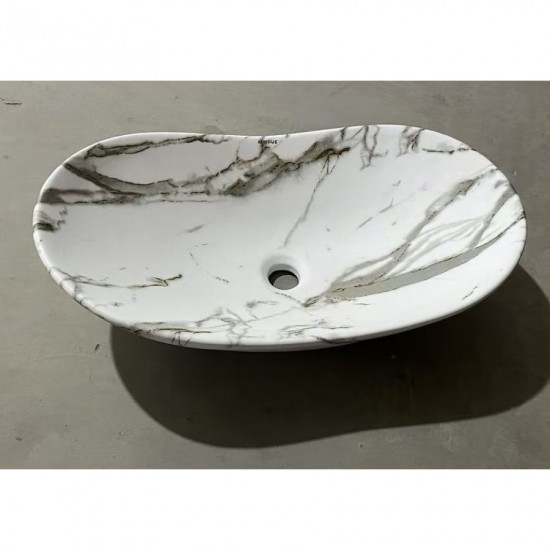 Раковина накладная MIXXUS PREMIUM WAVE-0105 MARBLE 620х360х160mm (MP6559)