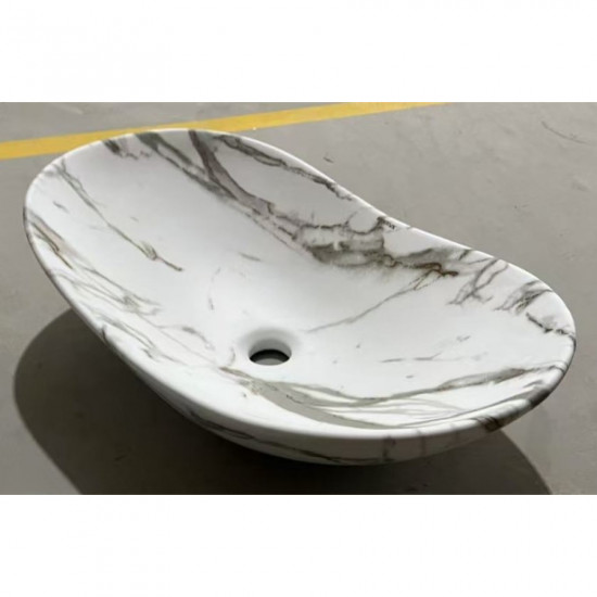 Раковина накладная MIXXUS PREMIUM WAVE-0105 MARBLE 620х360х160mm (MP6559)