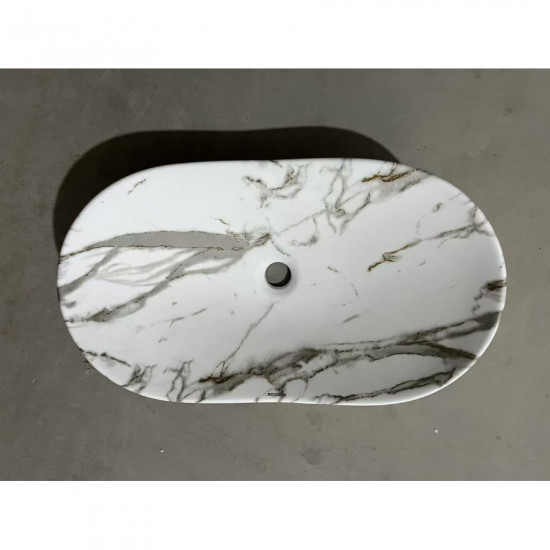 Раковина накладная MIXXUS PREMIUM WAVE-0105 MARBLE 620х360х160mm (MP6559)