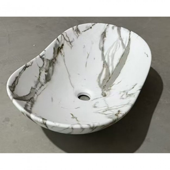 Раковина накладная MIXXUS PREMIUM WAVE-0105 MARBLE 620х360х160mm (MP6559)