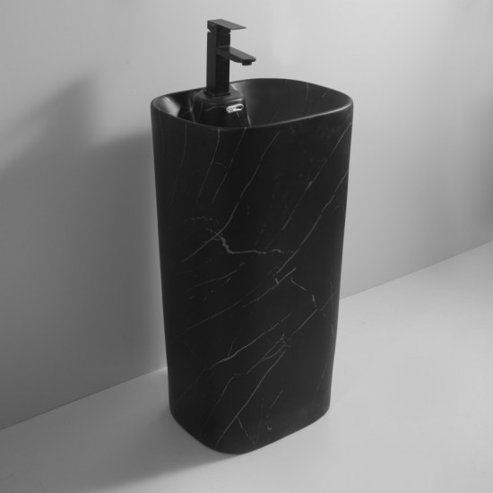 Раковина моноблок MIXXUS PREMIUM DIVERSE-1102 MARBLE 460х380х840mm с отверстием под смеситель и переливом (MP6576)