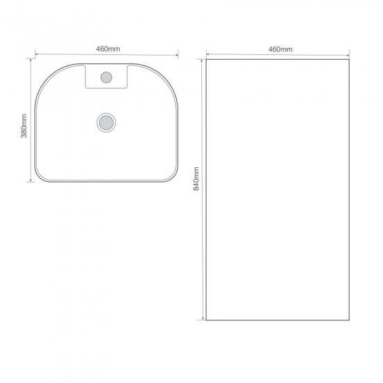 Раковина моноблок MIXXUS PREMIUM DIVERSE-1102 MARBLE 460х380х840mm с отверстием под смеситель и переливом (MP6576)