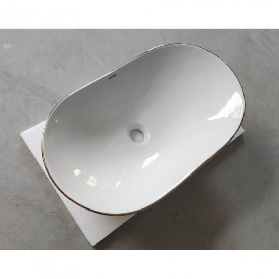 Раковина накладная MIXXUS PREMIUM WAVE-0105 EDGE GOLD 620х360х160mm (MP6557)