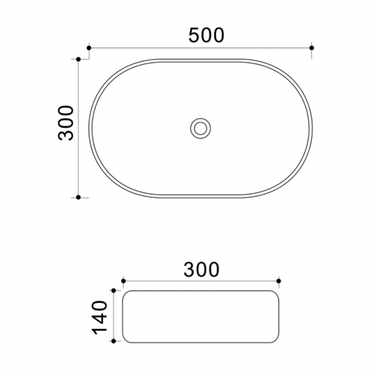 Раковина накладная Mixxus Premium ELLIPSE-0109 GRAY 500x300x140mm (MP6653)