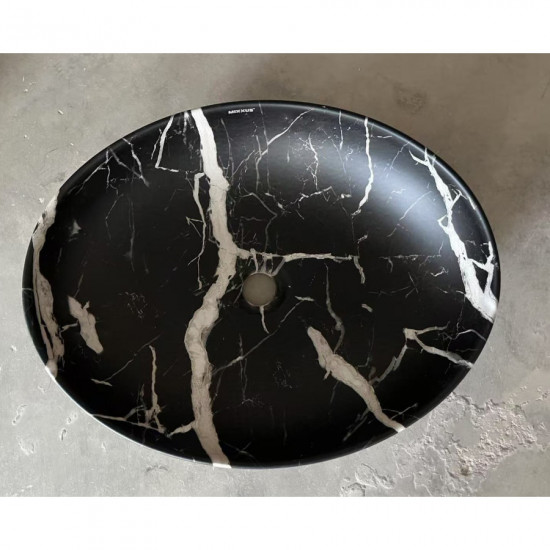 Раковина накладна Mixxus Premium ELLIPSE-0102 MARBLE 515х400х130mm (MP6552)
