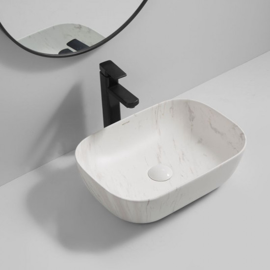 Раковина накладная Mixxus Premium DIVERSE-0112 MARBLE 455х325х135mm (MP6543)