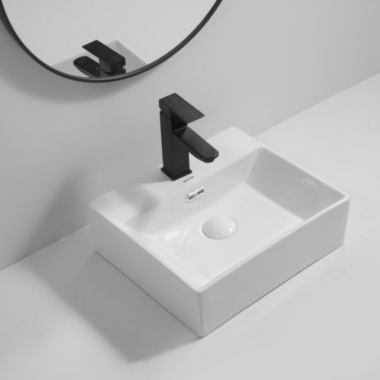 Раковина підвісна Mixxus Premium QUADRO-0205 410х360х130mm з отвором під змішувач та переливом (MP6