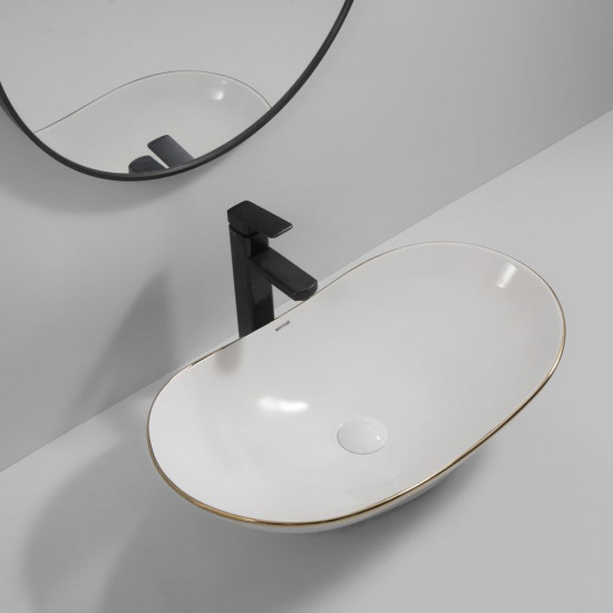 Раковина накладная MIXXUS PREMIUM WAVE-0105 EDGE GOLD 620х360х160mm (MP6557)