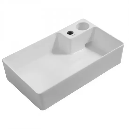 Раковина накладна Mixxus Premium STYLE-0202 600х350х140mm з донним клапаном та отвором під змішувач