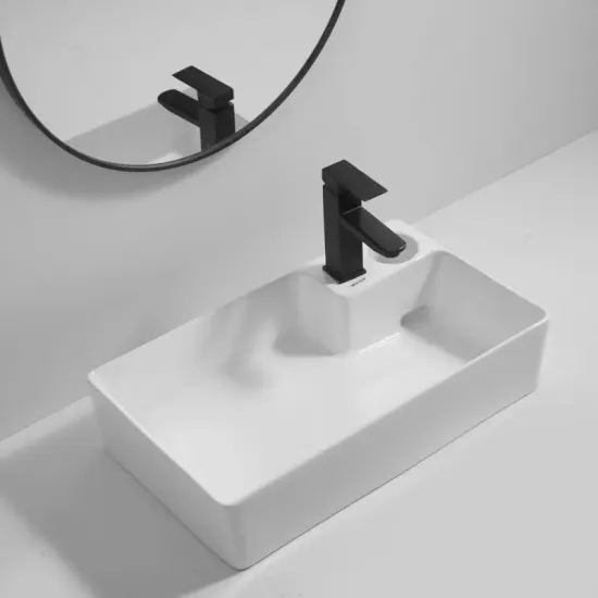 Раковина накладна Mixxus Premium STYLE-0202 600х350х140mm з донним клапаном та отвором під змішувач