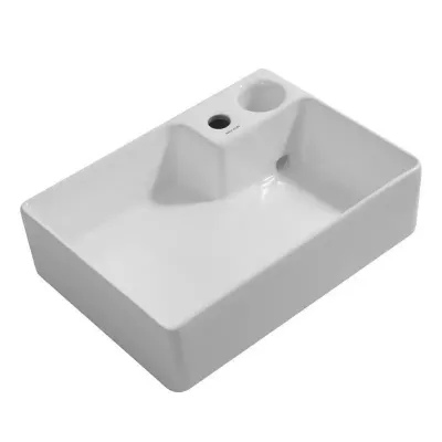 Раковина накладна Mixxus Premium STYLE-0201 520х375х140mm з донним клапаном та отвором під змішувач