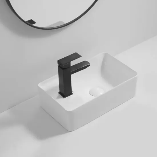 Раковина подвесная Mixxus Premium QUADRO-1201-R 430х265х135mm с отверстием под смеситель и переливом (M