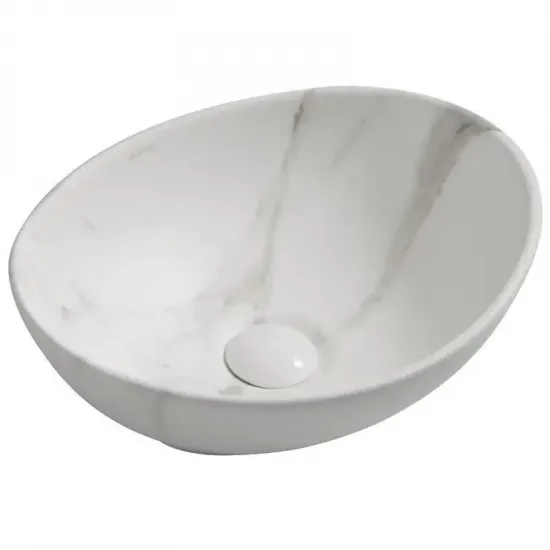 Раковина накладна MIXXUS PREMIUM ELLIPSE-0108 MARBLE 400х330х145mm (MP6526)
