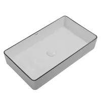 Раковина накладна Mixxus Premium QUADRO-0107 EDGE BLACK 600х340х110mm (MP6521)