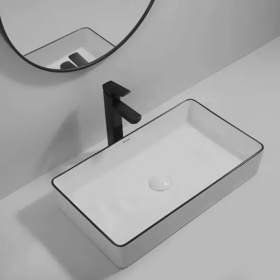 Раковина накладна Mixxus Premium QUADRO-0107 EDGE BLACK 600х340х110mm (MP6521)