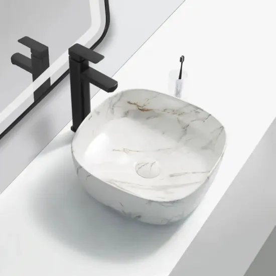 Раковина накладная Mixxus Premium DIVERSE-0104 MARBLE 370х370х135mm (MP6537)