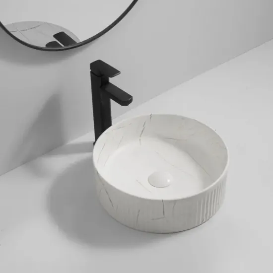 Раковина накладная Mixxus Premium WAVE-0102 MARBLE 370х370х130mm (MP6528)