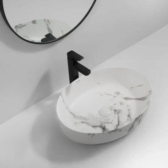 Раковина накладна MIXXUS PREMIUM ELLIPSE-0104 MARBLE 550х415х140mm (MP6554)