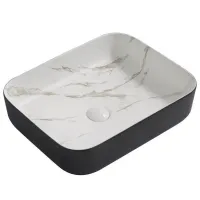 Раковина накладна MIXXUS PREMIUM DIVERSE-0110 MARBLE-BLACK 500х390х130mm (MP6517)