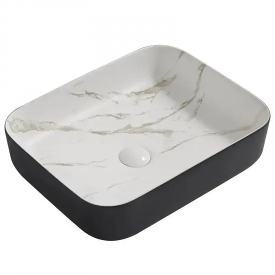 Раковина накладная MIXXUS PREMIUM DIVERSE-0110 MARBLE-BLACK 500х390х130mm (MP6517)
