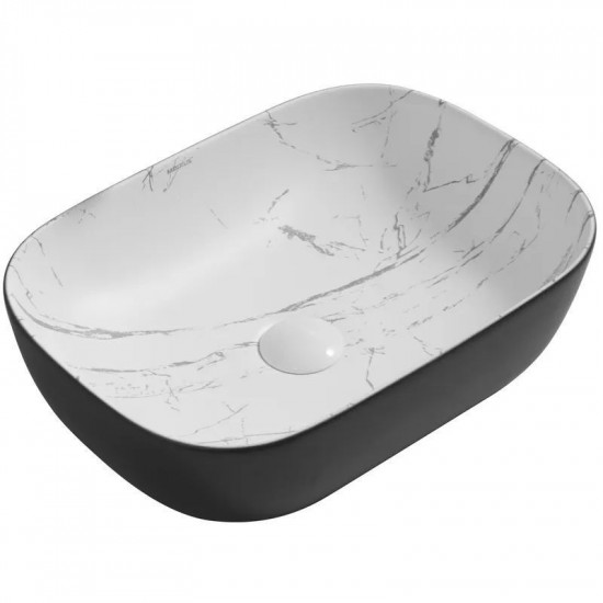 Раковина накладная MIXXUS PREMIUM DIVERSE-0112 MARBLE-BLACK 455х325х135mm (MP6541)