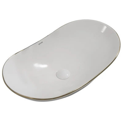 Раковина накладная MIXXUS PREMIUM WAVE-0105 EDGE GOLD 620х360х160mm (MP6557)