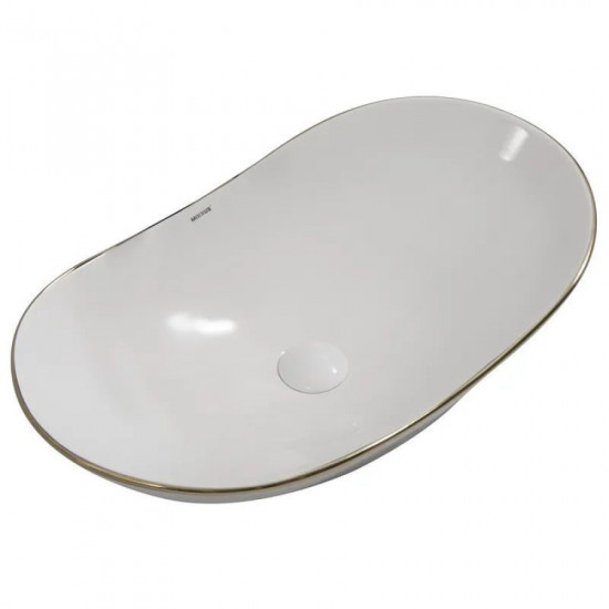 Раковина накладная MIXXUS PREMIUM WAVE-0105 EDGE GOLD 620х360х160mm (MP6557)