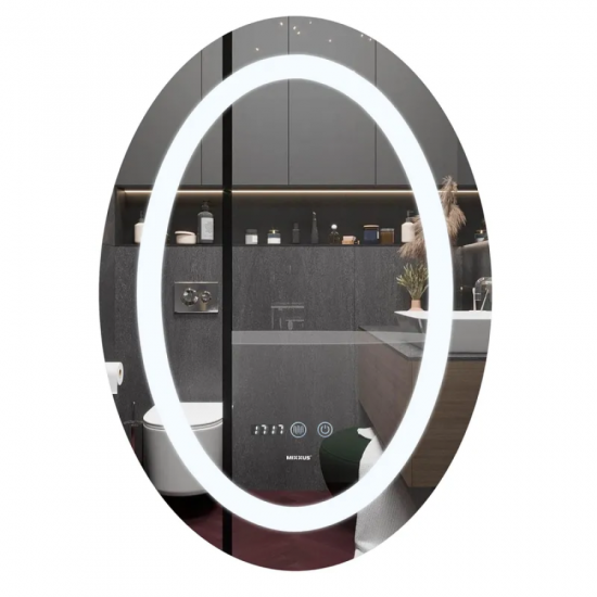 Дзеркало Mixxus Plain MV02-50x70 (годинник, LED-підсвічування, антизапотівання) (MI6010)